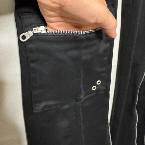 Vintage Y2K Clash Black Mid Rise Cargo Silver Zipper Hardware Flare Leg Pants - Picture 4 of 16